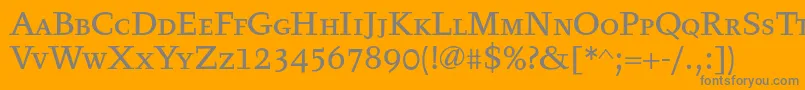 Tyfatextcaps Font – Gray Fonts on Orange Background