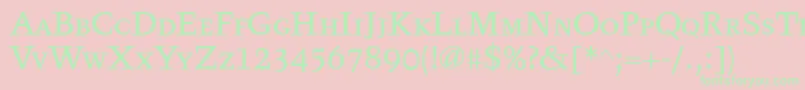 Tyfatextcaps Font – Green Fonts on Pink Background