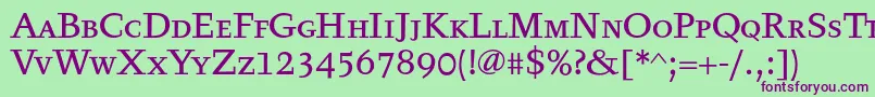 Tyfatextcaps Font – Purple Fonts on Green Background