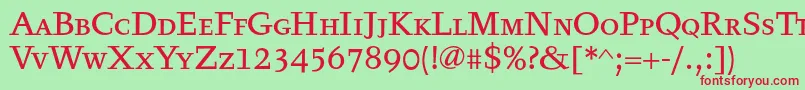 Шрифт Tyfatextcaps – красные шрифты на зелёном фоне