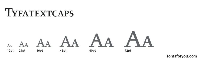 Größen der Schriftart Tyfatextcaps