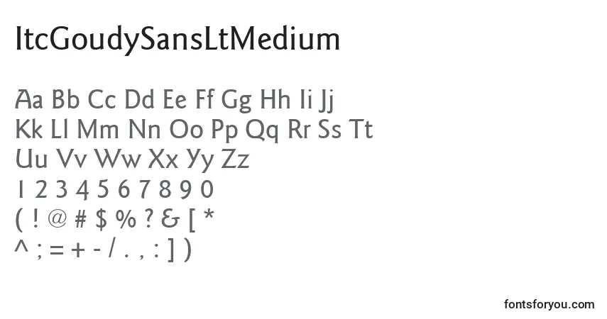 Шрифт ItcGoudySansLtMedium – алфавит, цифры, специальные символы