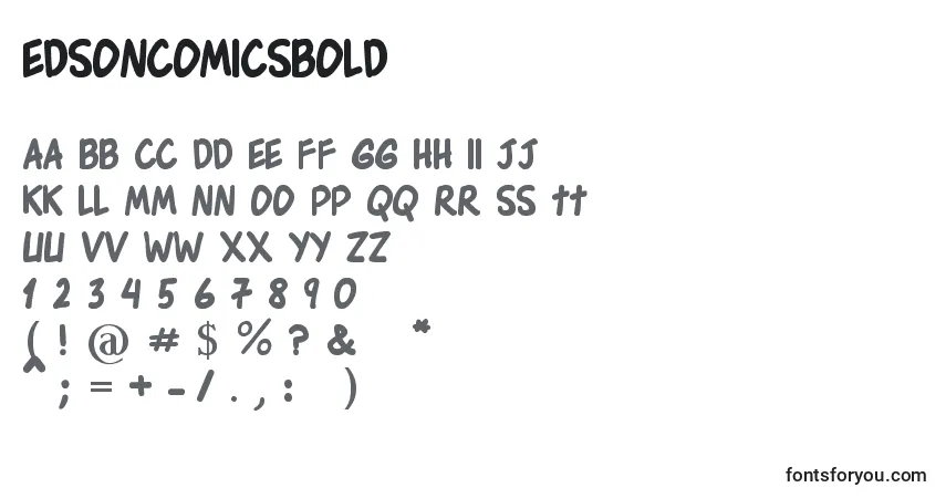 Schriftart EdsonComicsBold – Alphabet, Zahlen, spezielle Symbole