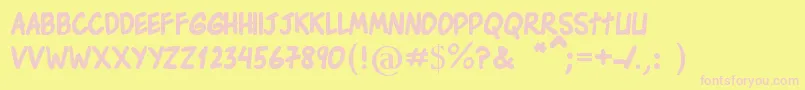 EdsonComicsBold Font – Pink Fonts on Yellow Background