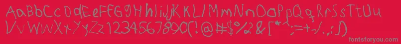 Rightyuseslefthand Font – Gray Fonts on Red Background