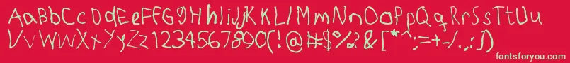 Rightyuseslefthand Font – Green Fonts on Red Background