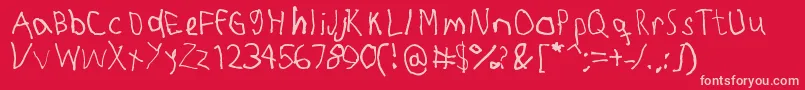 Rightyuseslefthand Font – Pink Fonts on Red Background