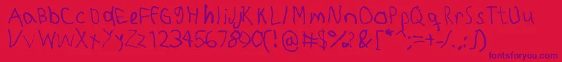 Rightyuseslefthand Font – Purple Fonts on Red Background