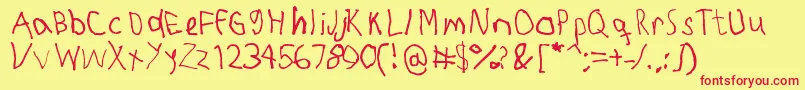 Rightyuseslefthand Font – Red Fonts on Yellow Background