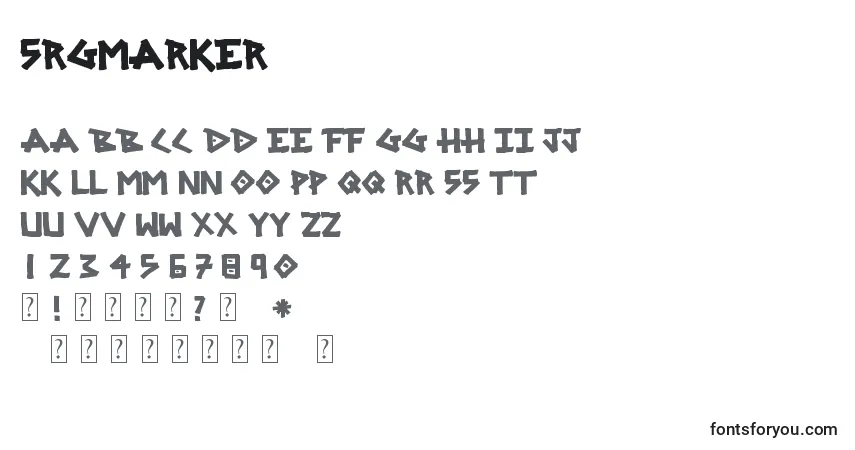 A fonte SrgMarker – alfabeto, números, caracteres especiais