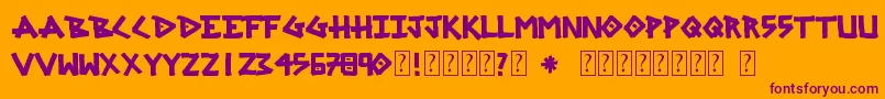 SrgMarker-fontti – violetit fontit oranssilla taustalla
