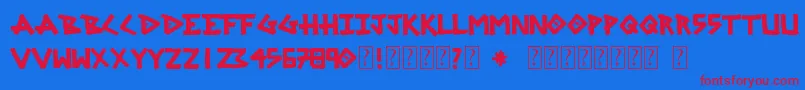 SrgMarker-fontti – punaiset fontit sinisellä taustalla