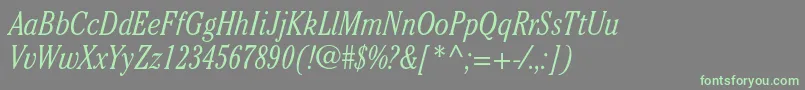 CheltenhamstdLightcondit Font – Green Fonts on Gray Background
