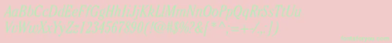 CheltenhamstdLightcondit Font – Green Fonts on Pink Background