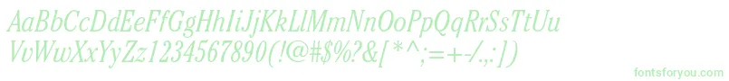 CheltenhamstdLightcondit-Schriftart – Grüne Schriften auf weißem Hintergrund