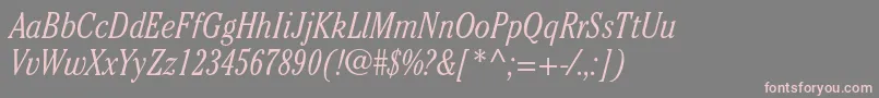 CheltenhamstdLightcondit-fontti – vaaleanpunaiset fontit harmaalla taustalla