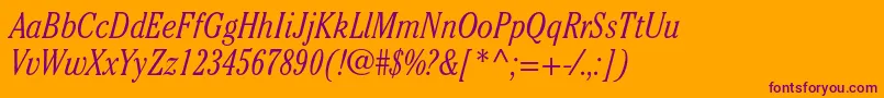 Шрифт CheltenhamstdLightcondit – фиолетовые шрифты на оранжевом фоне