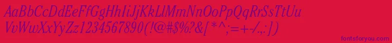 CheltenhamstdLightcondit Font – Purple Fonts on Red Background