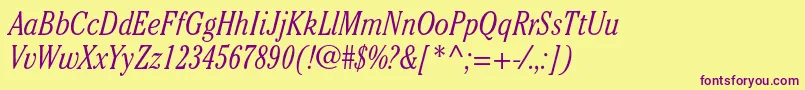 Шрифт CheltenhamstdLightcondit – фиолетовые шрифты на жёлтом фоне
