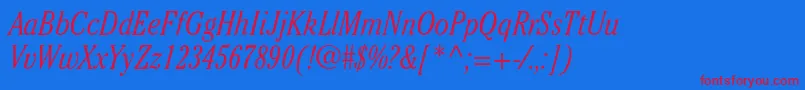 CheltenhamstdLightcondit Font – Red Fonts on Blue Background