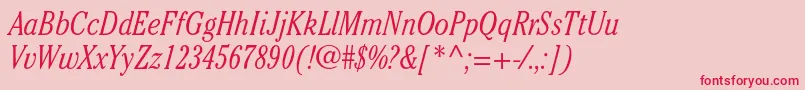 CheltenhamstdLightcondit Font – Red Fonts on Pink Background
