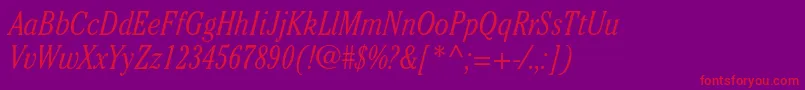 Шрифт CheltenhamstdLightcondit – красные шрифты на фиолетовом фоне