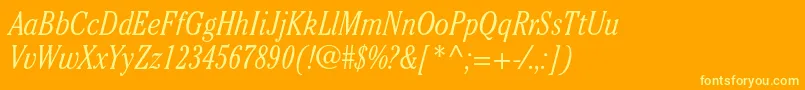 CheltenhamstdLightcondit Font – Yellow Fonts on Orange Background