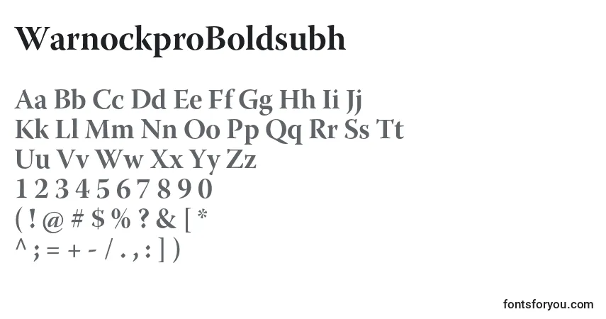 A fonte WarnockproBoldsubh – alfabeto, números, caracteres especiais