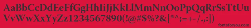 WarnockproBoldsubh Font – Black Fonts on Red Background