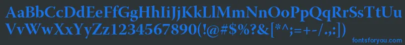 WarnockproBoldsubh Font – Blue Fonts on Black Background