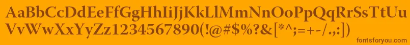 WarnockproBoldsubh Font – Brown Fonts on Orange Background