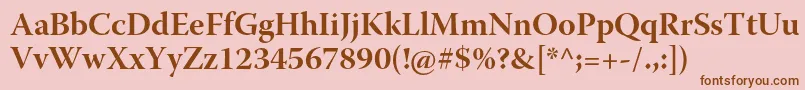 WarnockproBoldsubh Font – Brown Fonts on Pink Background