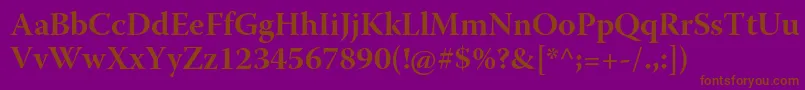 WarnockproBoldsubh Font – Brown Fonts on Purple Background