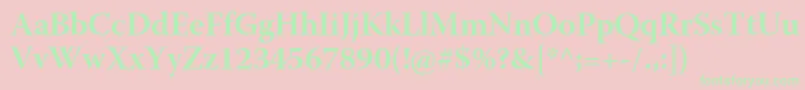 WarnockproBoldsubh Font – Green Fonts on Pink Background