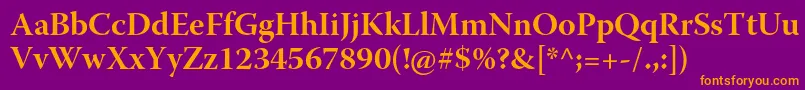 WarnockproBoldsubh Font – Orange Fonts on Purple Background