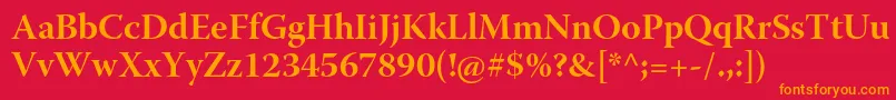 WarnockproBoldsubh Font – Orange Fonts on Red Background