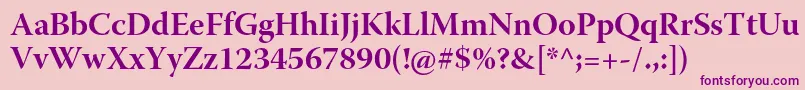 WarnockproBoldsubh Font – Purple Fonts on Pink Background