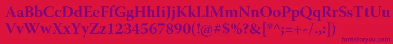 WarnockproBoldsubh Font – Purple Fonts on Red Background