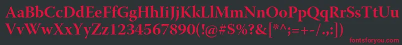 WarnockproBoldsubh Font – Red Fonts on Black Background