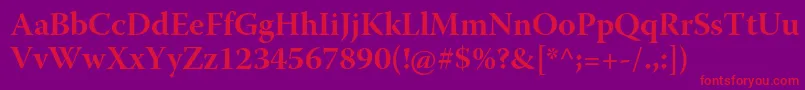 WarnockproBoldsubh Font – Red Fonts on Purple Background