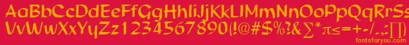 フォントStudioDb – 赤い背景にオレンジの文字