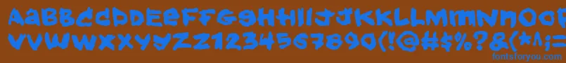 フォントHold – 茶色の背景に青い文字