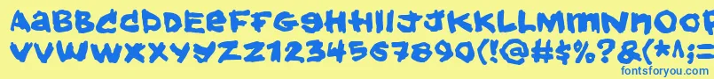 Hold Font – Blue Fonts on Yellow Background