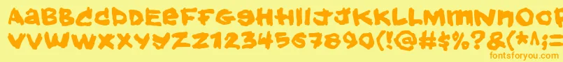 Hold Font – Orange Fonts on Yellow Background