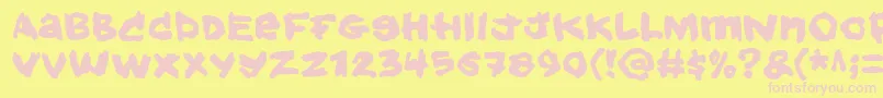 Hold Font – Pink Fonts on Yellow Background