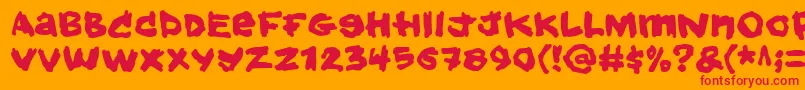 Hold Font – Red Fonts on Orange Background