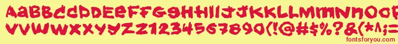 Hold Font – Red Fonts on Yellow Background