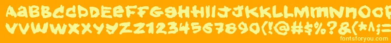 Hold Font – Yellow Fonts on Orange Background