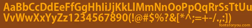 KozgoproBold Font – Orange Fonts on Brown Background