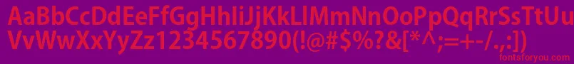 KozgoproBold Font – Red Fonts on Purple Background